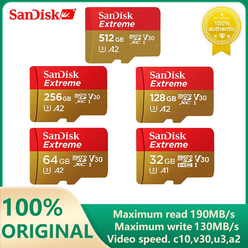 Sandisk DJI  ޴  ޸ ī, ͽƮ ũ SD ī, A2 A1 V30 U3 ÷ ī, 64GB 32GB TF ī, 128GB ޸